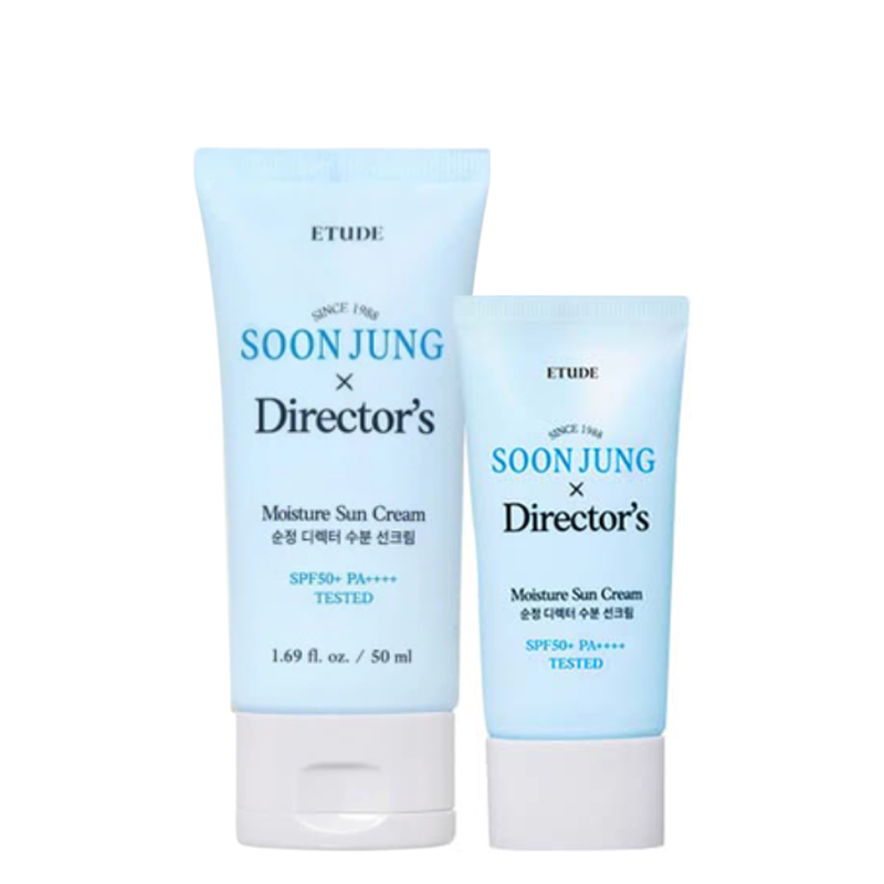 Best Korean Skincare SUN CREAM Soonjung Director's Moisture Sun Cream SPF50+ PA++++ Value Set ETUDE