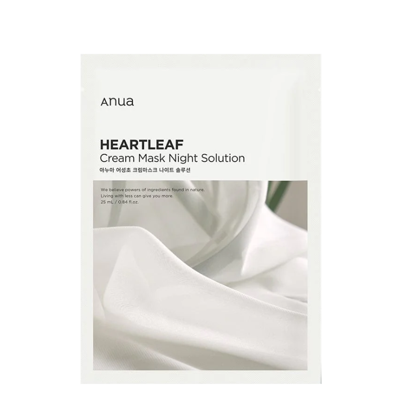 Best Korean Skincare SHEET MASK Heartleaf Cream Mask Night Solution Set (10 masks) Anua