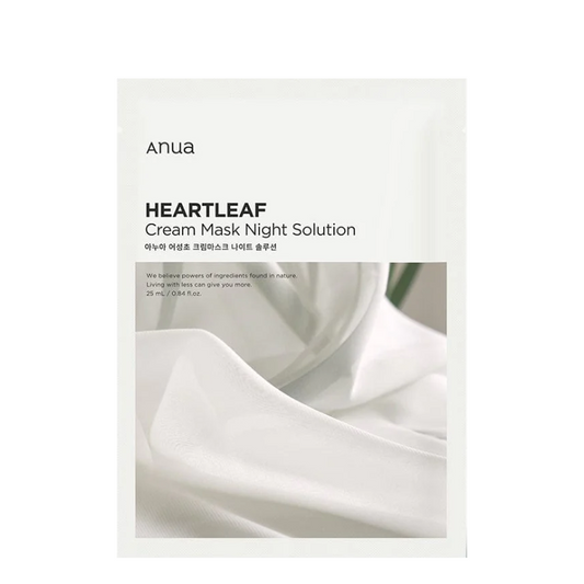 Best Korean Skincare SHEET MASK Heartleaf Cream Mask Night Solution Set (10 masks) Anua