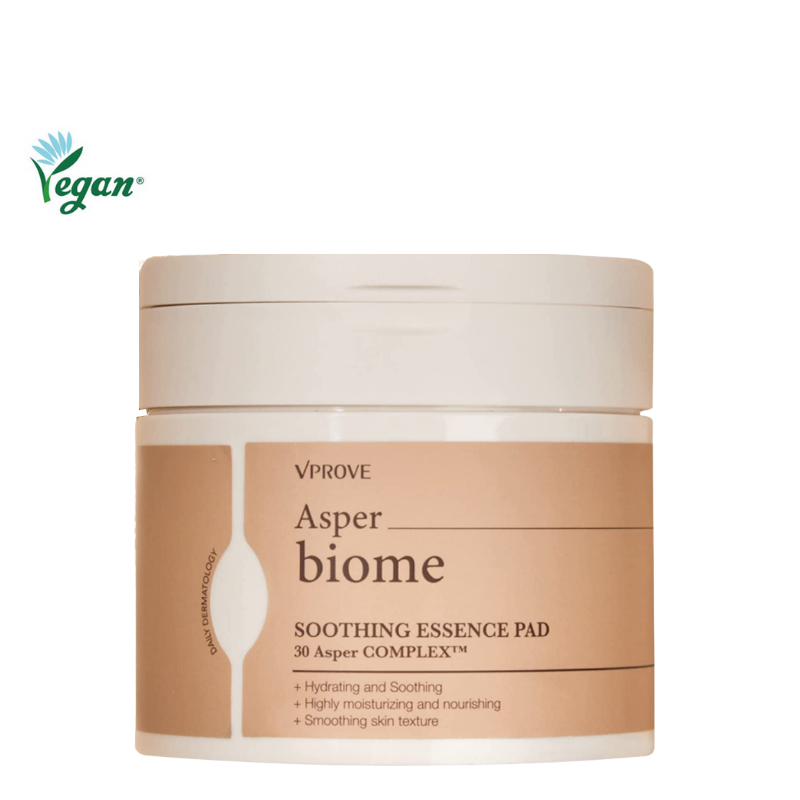 Best Korean Skincare TONER PAD Asper Biome Soothing Essence Pad VPROVE