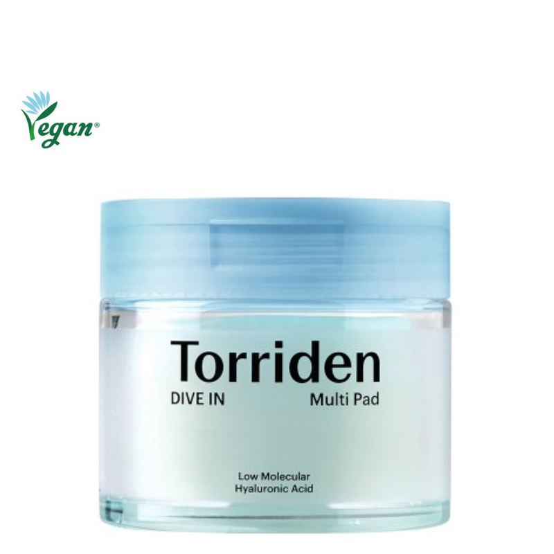 Best Korean Skincare TONER PAD DIVE-IN Low Molecular Hyaluronic Acid Multi Pads Torriden