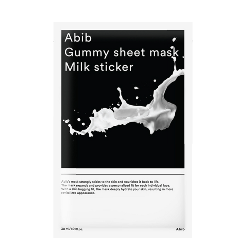 Best Korean Skincare SHEET MASK Gummy Sheet Mask Milk Sticker (10 masks) Abib