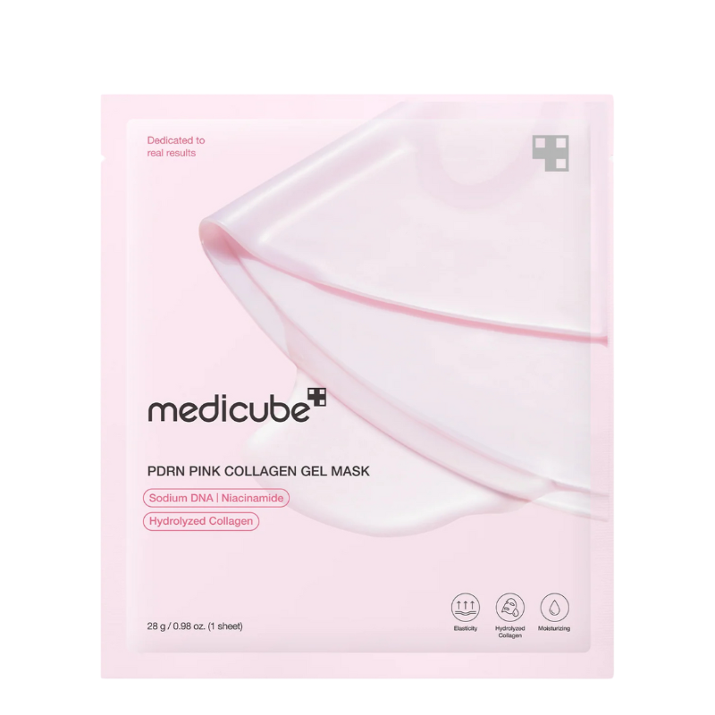 Best Korean Skincare SHEET MASK PDRN Pink Collagen Gel Mask Set (4 masks) medicube