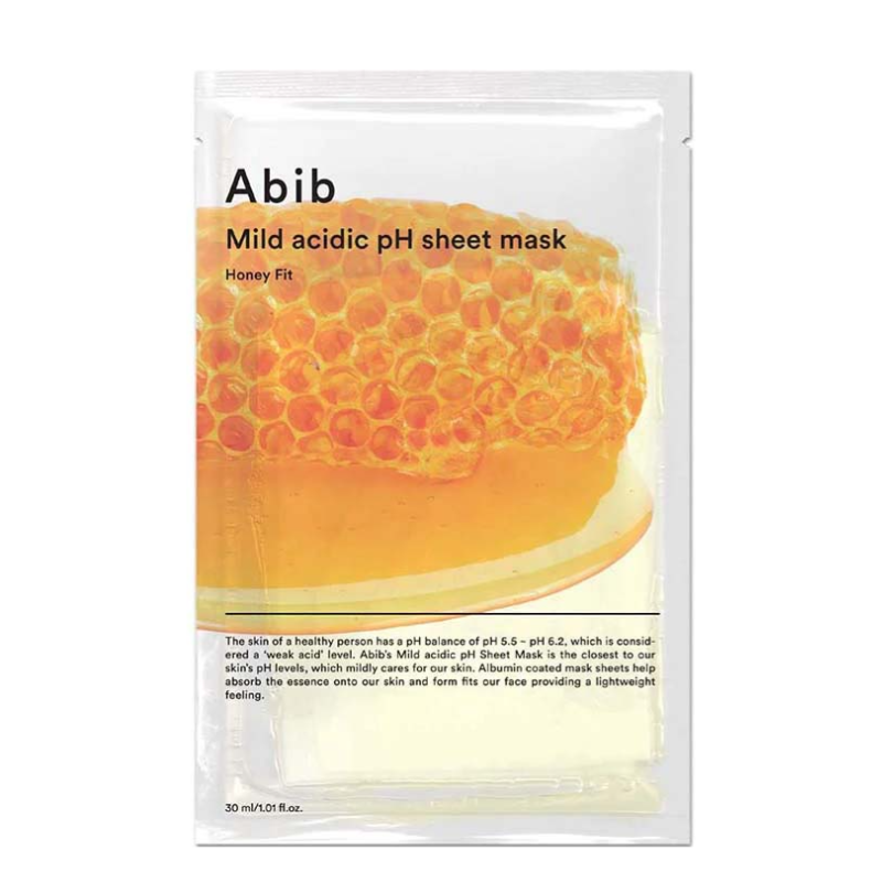Best Korean Skincare SHEET MASK Mild Acidic pH Sheet Mask Honey Fit (10 masks) Abib