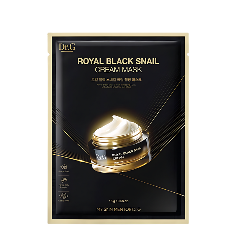 Best Korean Skincare SHEET MASK Royal Black Snail Cream Mask Set (5 masks) Dr.G