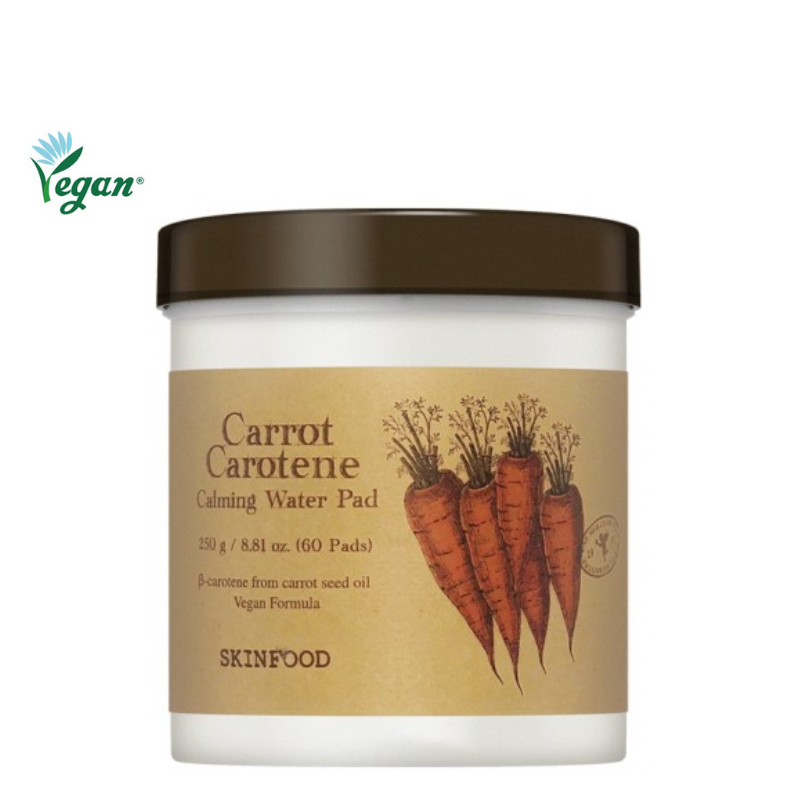 Best Korean Skincare TONER PAD Carrot Carotene Calming Water Pad SKINFOOD
