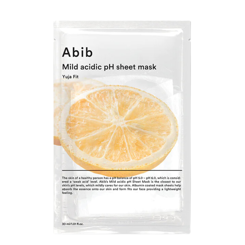 Best Korean Skincare SHEET MASK Mild Acidic pH Sheet Mask Yuja Fit (10 masks) Abib