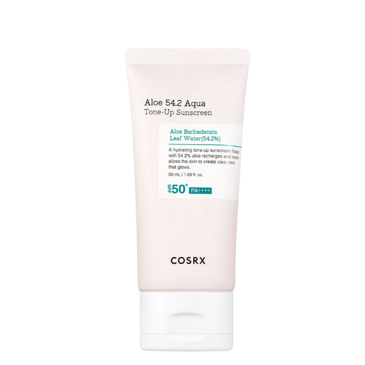 Best Korean Skincare SUN CREAM Aloe 54.2 Aqua Tone Up Sunscreen SPF 50+ PA++++ COSRX