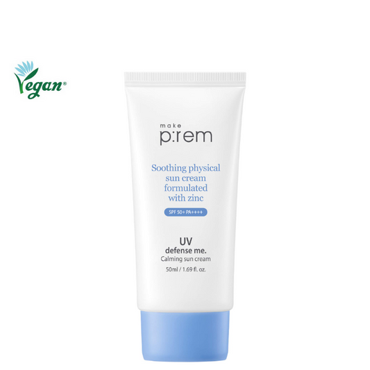 Best Korean Skincare SUN CREAM UV Defense Me Calming Sun Cream SPF50+ PA++++ make p:rem