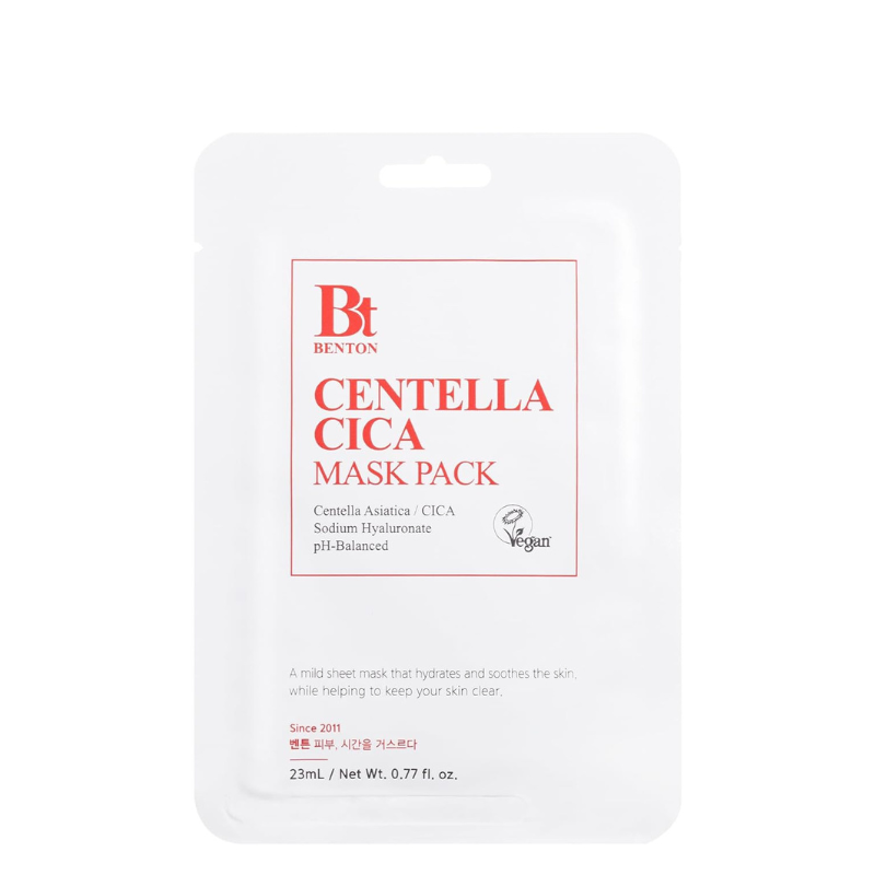 Best Korean Skincare SHEET MASK Centella Cica Mask Pack Set (10 masks) Benton