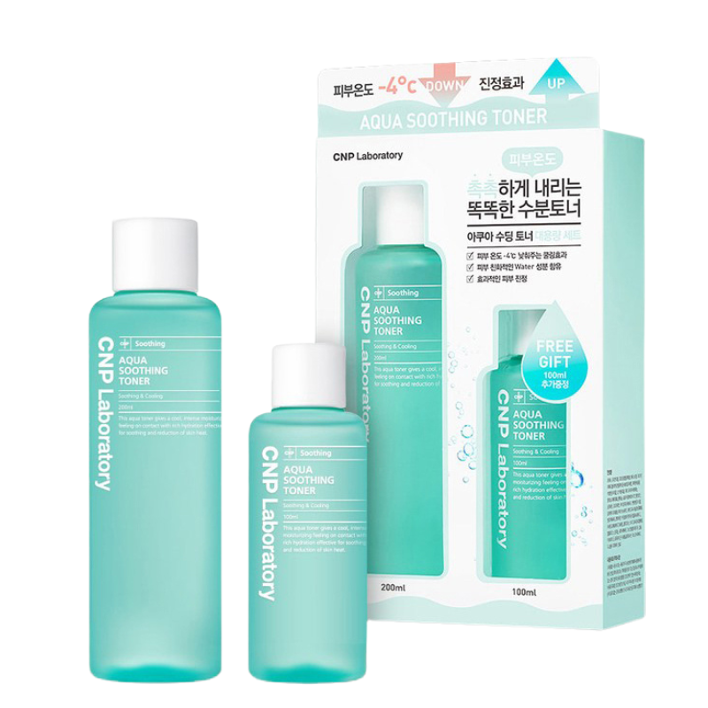 Best Korean Skincare TONER Aqua Soothing Toner Value Set (200ml +100ml) CNP Laboratory