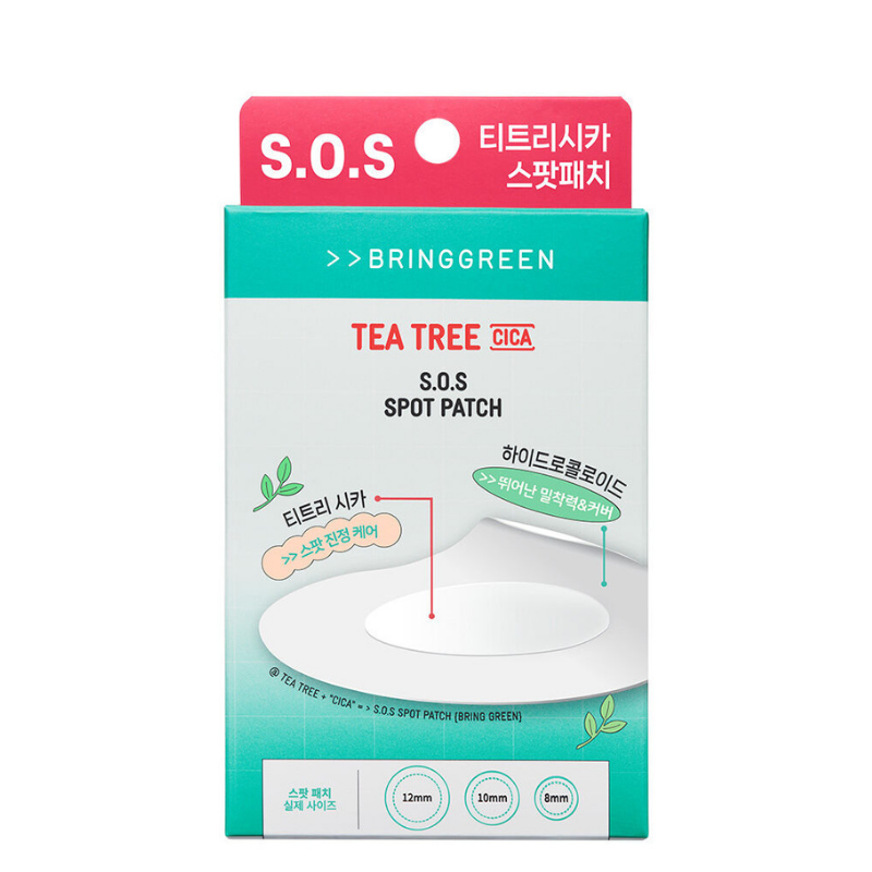 Best Korean Skincare PATCH Tea Tree Cica SOS Spot Patch (100 patches) BRING GREEN