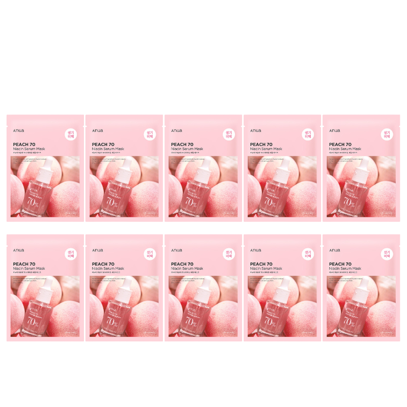 Best Korean Skincare SHEET MASK Peach 70 Niacin Serum Mask Set (10 masks) Anua