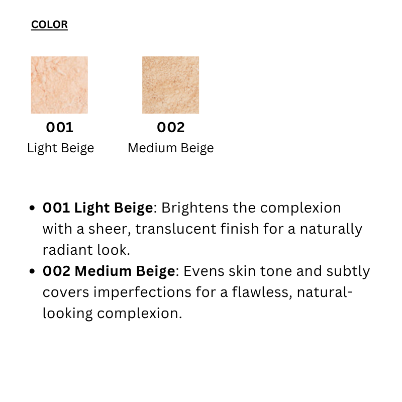 Natural Finish Loose Powder (2 colors)