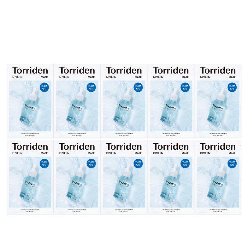 Best Korean Skincare SHEET MASK DIVE-IN Low-Molecular Hyaluronic Acid Mask Set Torriden