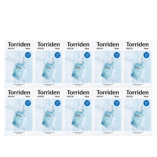 Best Korean Skincare SHEET MASK DIVE-IN Low-Molecular Hyaluronic Acid Mask Set Torriden