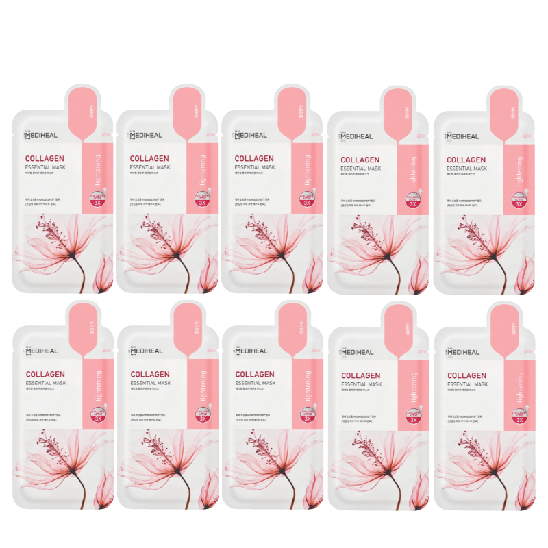 Best Korean Skincare SHEET MASK Collagen Essential Mask Set (10 masks) MEDIHEAL