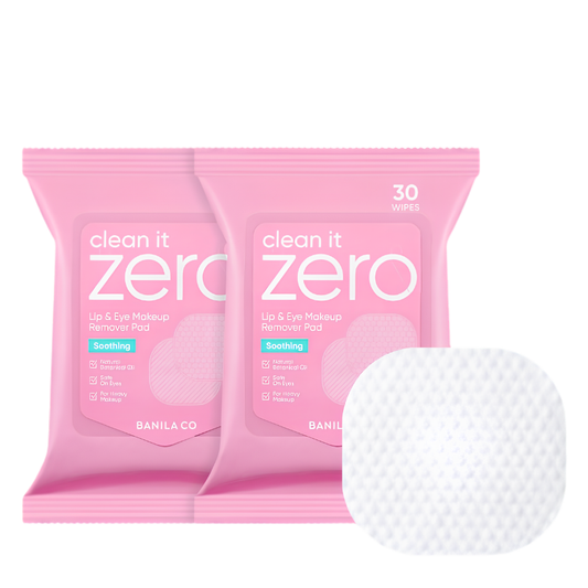 Clean It Zero Soothing Lip & Eye Remover Pad Duo Set (30pcs+30pcs)