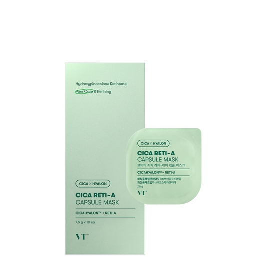 Best Korean Skincare WASH-OFF MASK Cica Reti-A Capsule Mask Set VT COSMETICS