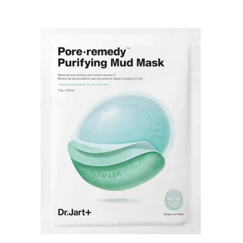 Best Korean Skincare SHEET MASK Pore remedy Purifying Mud Mask Set (5 masks) Dr.Jart+