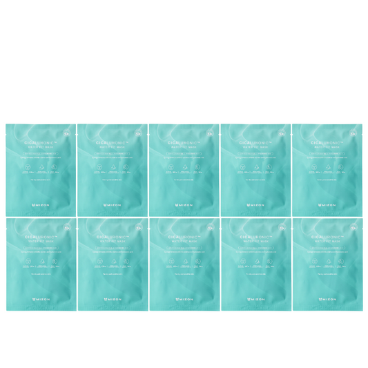 Best Korean Skincare SHEET MASK Cicaluronic Water Fit Mask Set (10 masks) MIZON