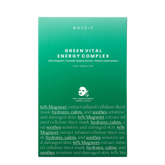 Best Korean Skincare SHEET MASK Green Vital Energy Complex Sheet Mask (5 masks) AXIS-Y