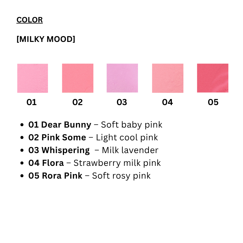 Romantic Blush Lip & Cheek [Milky Mood 01-05] (5 colors)