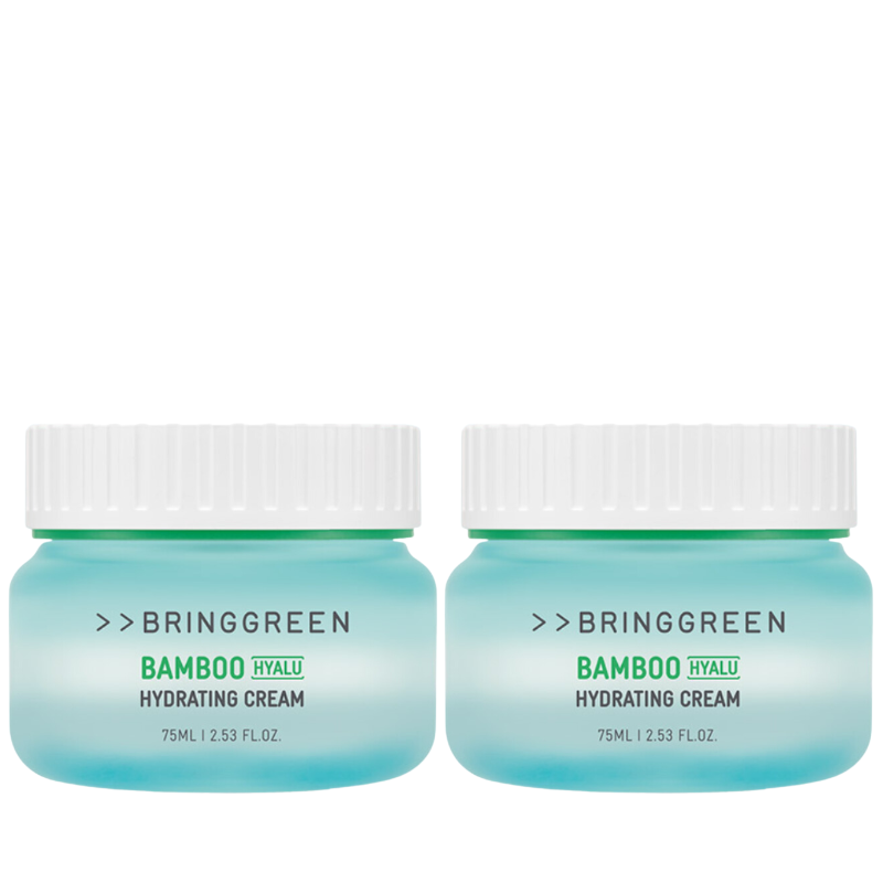 Best Korean Skincare CREAM Bamboo Hyalu Hydrating Cream Value Set (2 pack) BRING GREEN