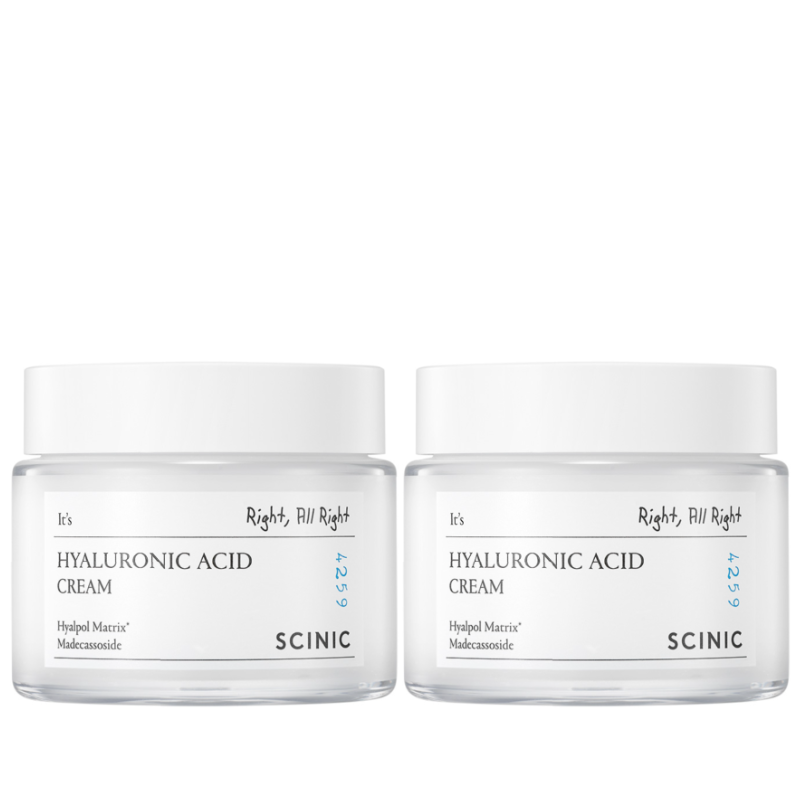 Best Korean Skincare CREAM Hyaluronic Acid Cream Set (80ml x 2) SCINIC