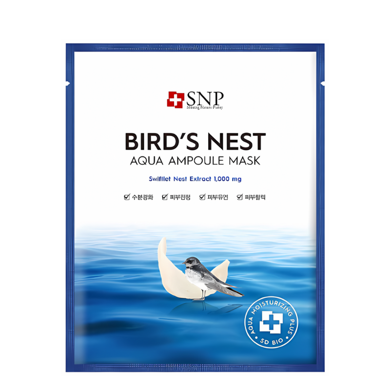 Best Korean Skincare SHEET MASK Bird's Nest Aqua Ampoule Mask Set (10 masks) SNP