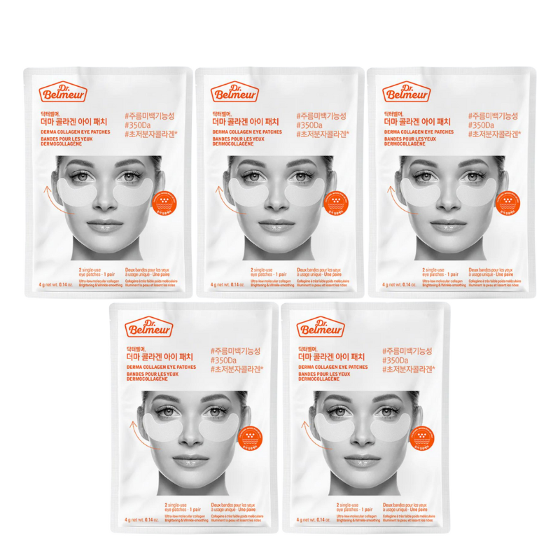 Best Korean Skincare EYE PATCH Derma Collagen Eye Patches Set (5 pack) Dr. Belmeur