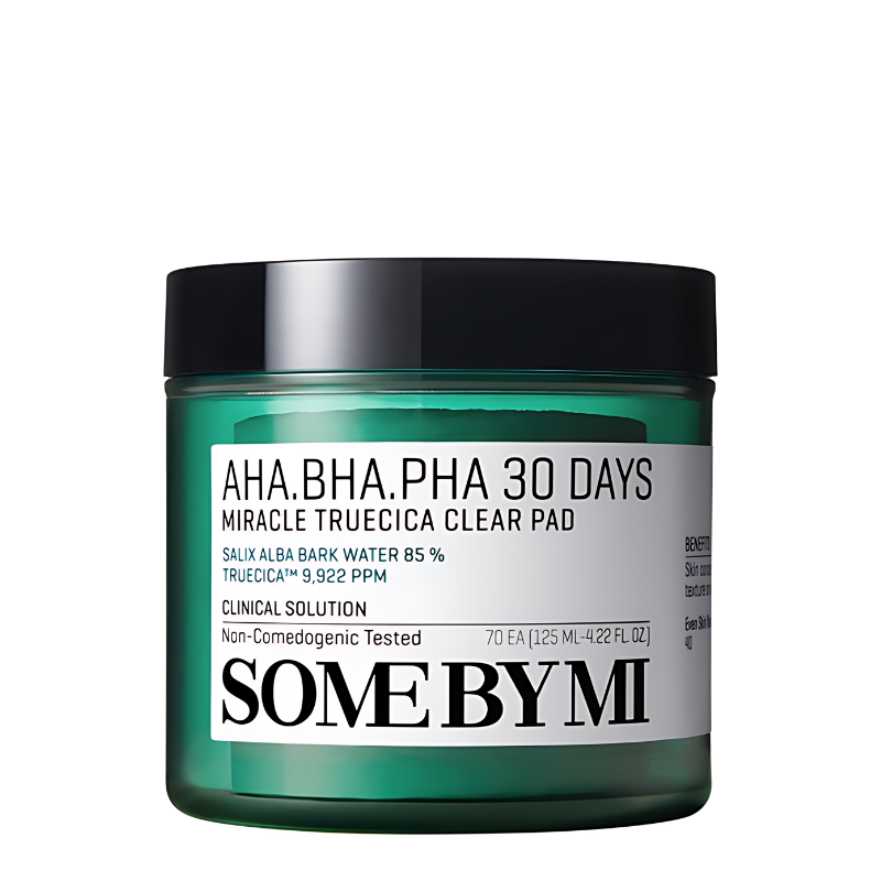 Best Korean Skincare TONER PAD AHA BHA PHA 30 Days Miracle Truecica Clear Pad SOME BY MI