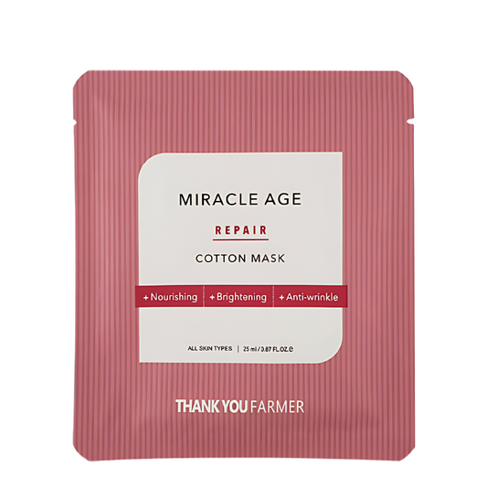 Best Korean Skincare SHEET MASK Miracle Age Repair Cotton Mask (5 masks) THANK YOU FARMER