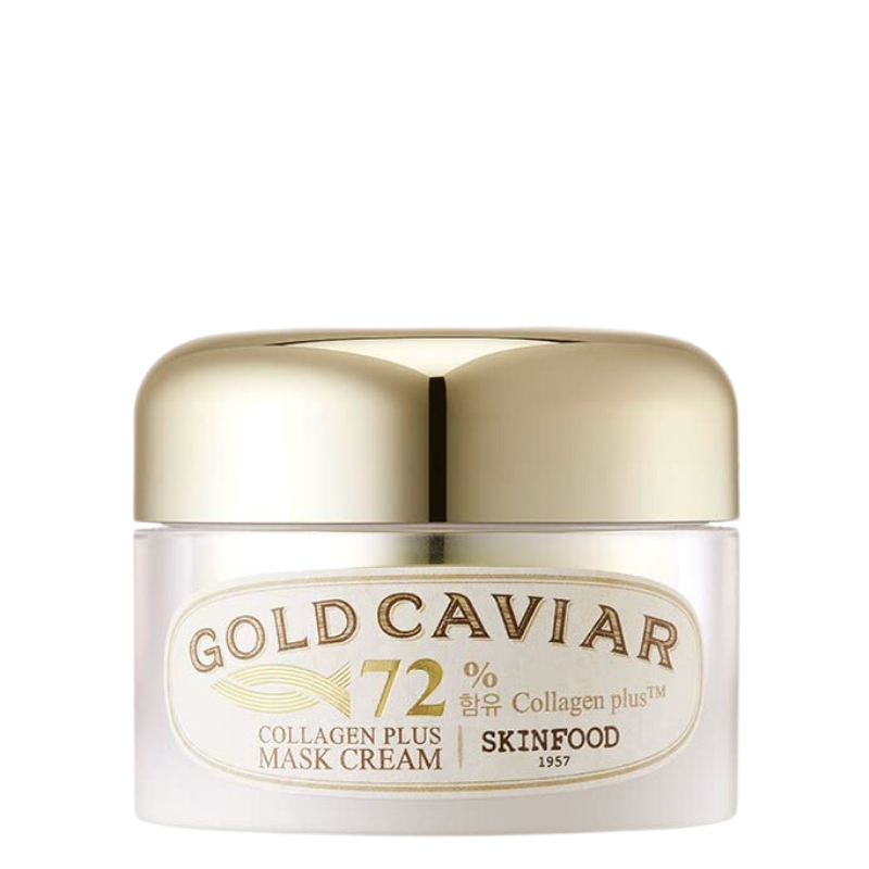 Best Korean Skincare SLEEPING MASK Gold Caviar Collagen Plus Mask Cream SKINFOOD