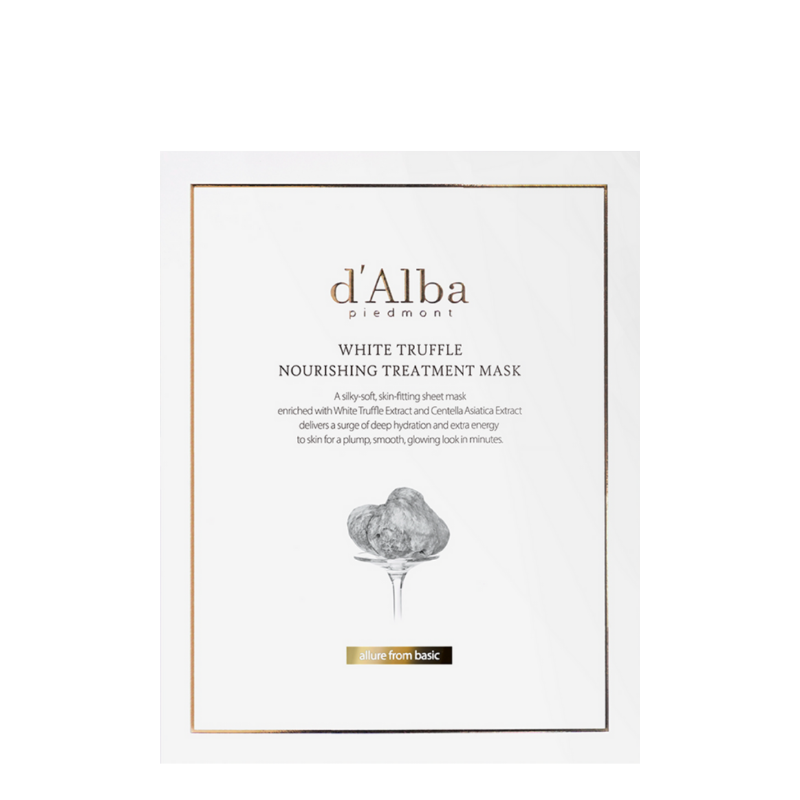 Best Korean Skincare SHEET MASK White Truffle Nourishing Treatment Mask Set (5 masks) d'Alba