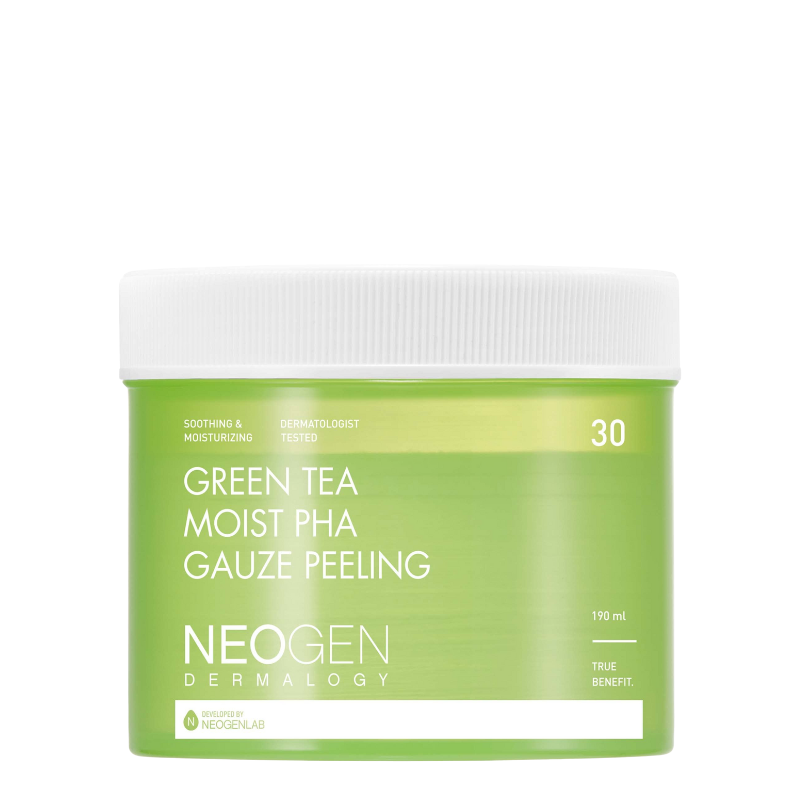 Best Korean Skincare TONER PAD Dermalogy Green Tea Moist PHA Gauze Peeling NEOGEN