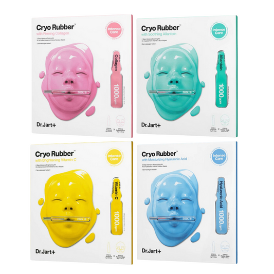 Best Korean Skincare SHEET MASK Cryo Rubber 4pcs Set (Collagen+Allantoin+Vitamin+Hyaluronic Acid) Dr.Jart+