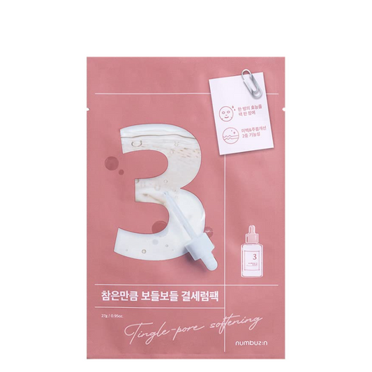 Best Korean Skincare SHEET MASK No.3 Tingle-Pore Softening Sheet Mask Set (5 masks) numbuzin