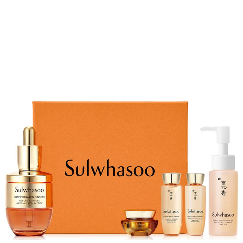 Best Korean Skincare AMPOULE Concentrated Ginseng Rescue Ampoule + Free Gifts Sulwhasoo