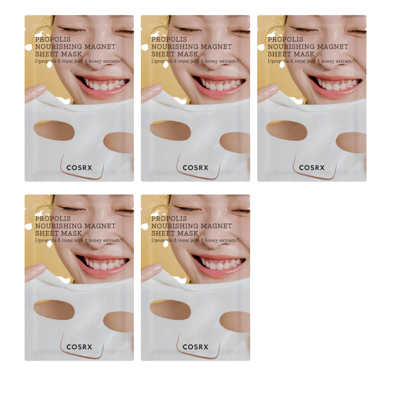 Best Korean Skincare SHEET MASK Full Fit Propolis Nourishing Magnet Sheet Mask Set COSRX
