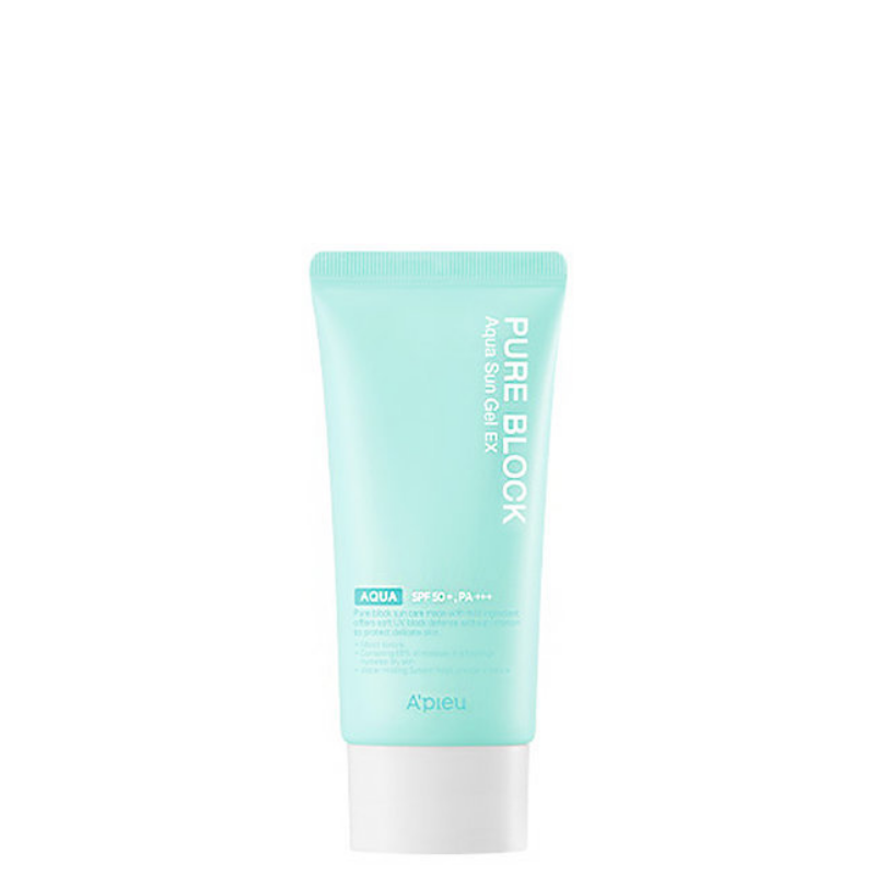 Best Korean Skincare SUN CREAM Pure Block Aqua Sun Gel EX SPF50+/PA+++ A'PIEU
