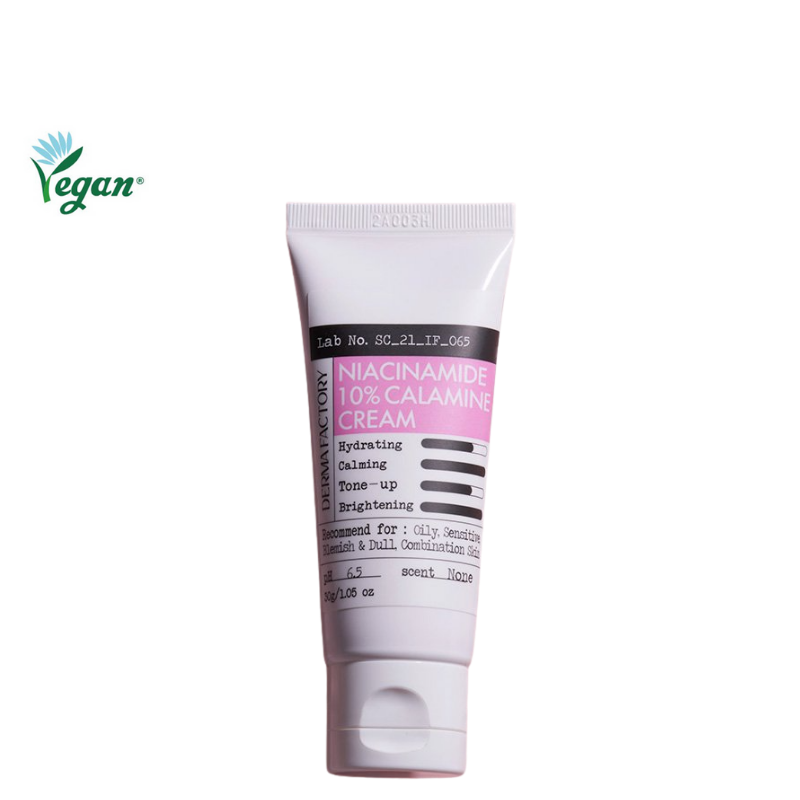 Best Korean Skincare TONE-UP CREAM Niacinamide 10% Calamine Cream DERMA FACTORY