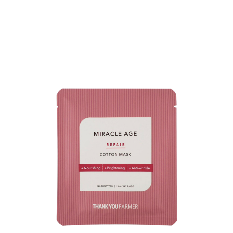 Best Korean Skincare SHEET MASK Miracle Age Repair Cotton Mask (5 masks) THANK YOU FARMER