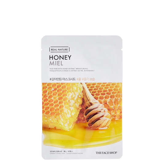 Best Korean Skincare SHEET MASK Real Nature Honey Face Mask Set (10 masks) THE FACE SHOP