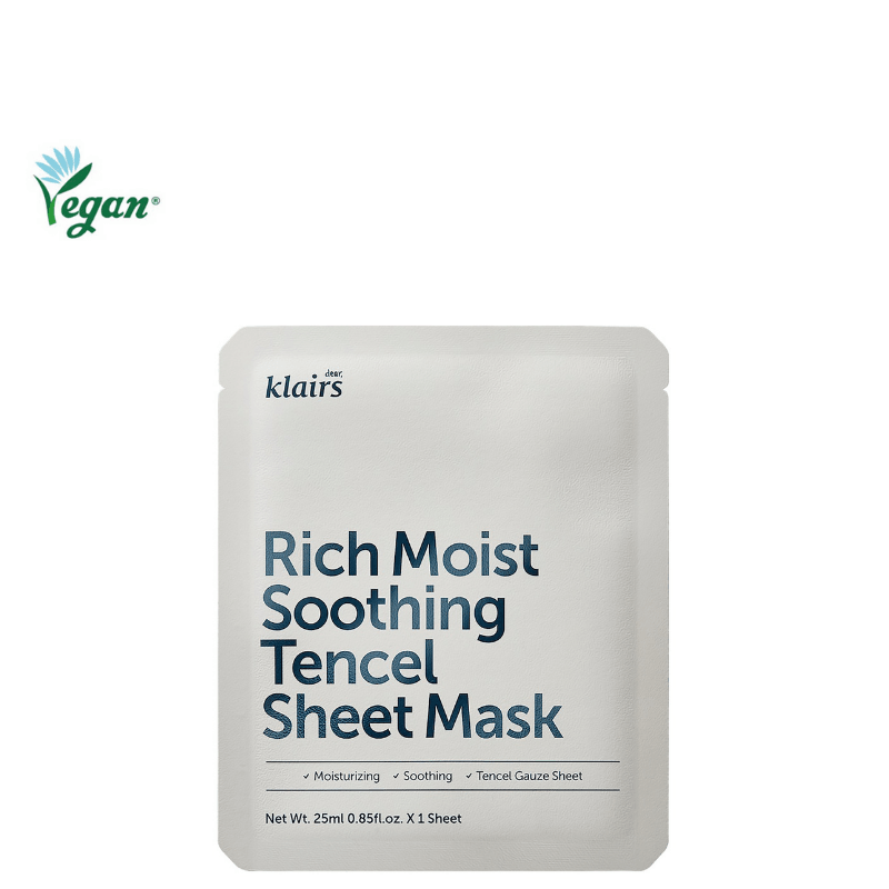 Best Korean Skincare SHEET MASK Rich Moist Soothing Tencel Sheet Mask (5 masks) Dear, Klairs